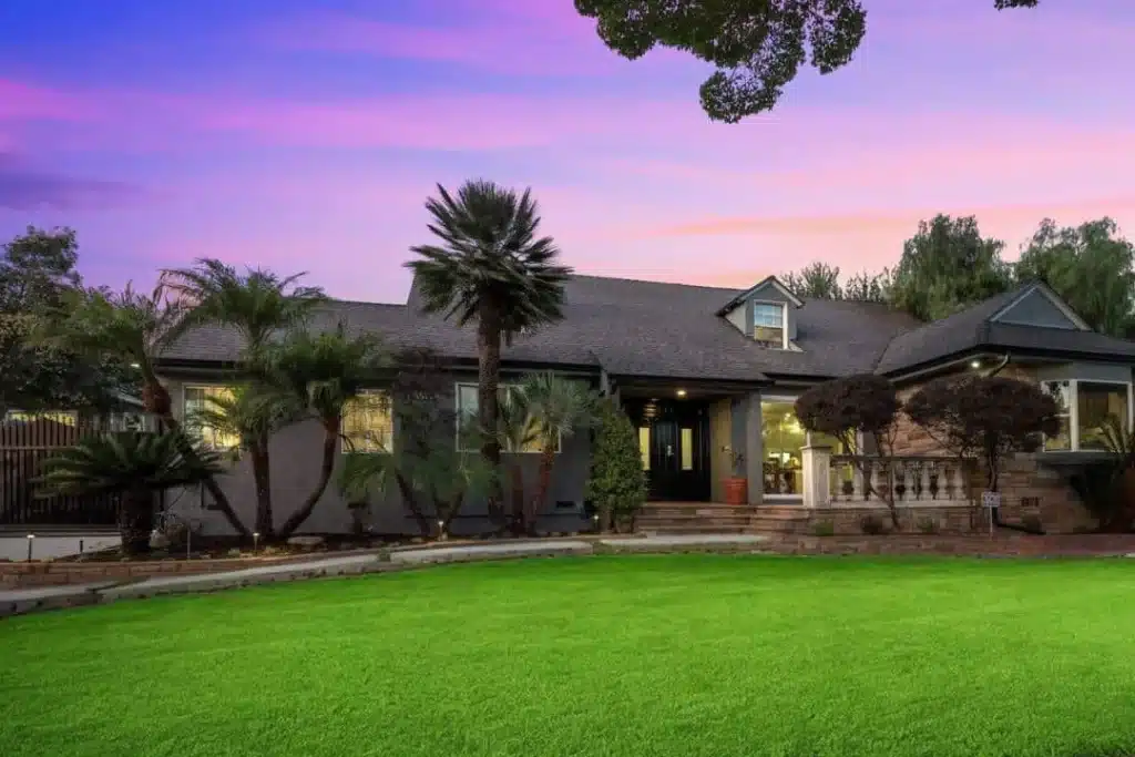 Exterior view of Haven House Sober Living in Los Angeles, nominated for Best Luxury Sober Living 2024, showcasing a serene recovery home with modern design and lush landscaping.
